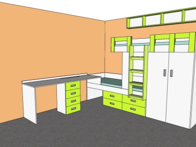 Asymetrická palanda + stůl 51 360 Kč