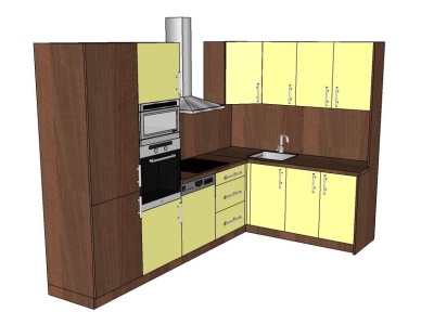 Kuchyň Ořech Aida+Vanilka 73 700 Kč včetně obkladu