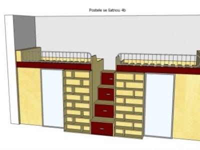 Patrové postele se zabudovanou šatnou