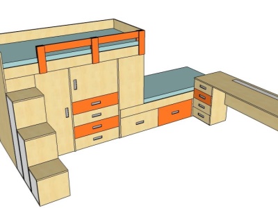 Asymetrická palanda+psací stůl - 59 880 Kč