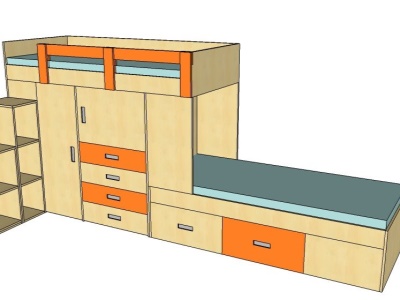 Asymetrická palanda s úložnými prostory+policové schody - 39 650 Kč