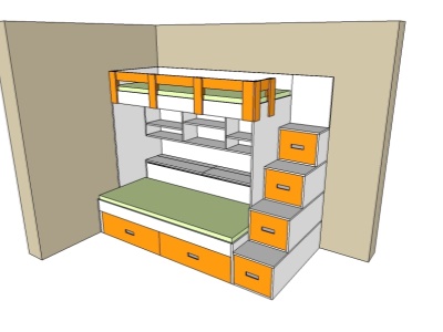 Palanda s předsunutou spodní postelí, 39 780 Kč
