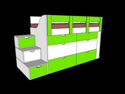 Vyvýšená postel se schůdky 37 560 Kč