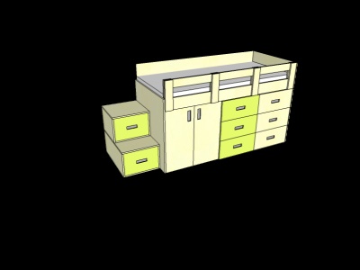 Vyvýšená postel se schůdky 27 840 Kč