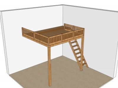 Dřevěné patro na spaní